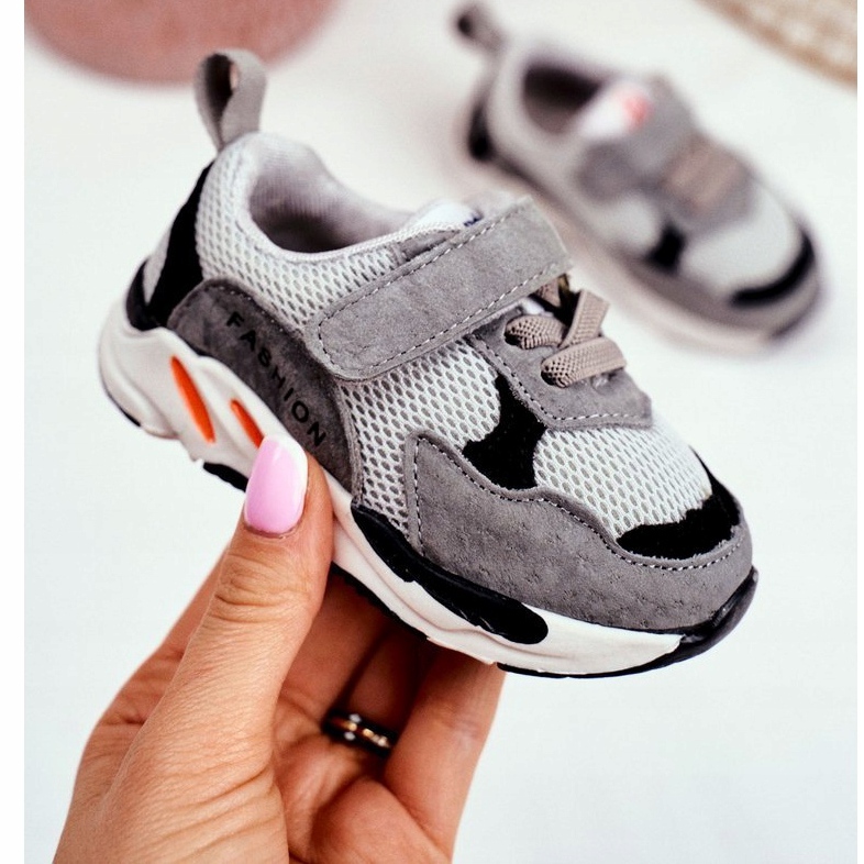 Apawwa Zapatillas Deportivas Infantiles con Velcro, Gris 1