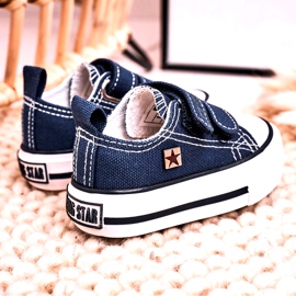 Zapatillas bajas para niños con velcro Big Star HH374097 Azul marino 6