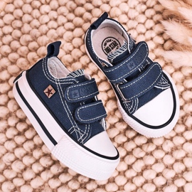 Zapatillas bajas para niños con velcro Big Star HH374097 Azul marino 3