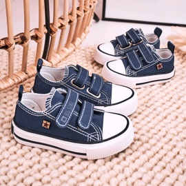 Zapatillas bajas para niños con velcro Big Star HH374097 Azul marino 4