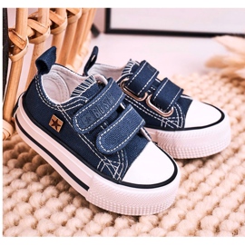 Zapatillas bajas para niños con velcro Big Star HH374097 Azul marino 5