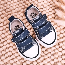 Zapatillas bajas para niños con velcro Big Star HH374097 Azul marino 2