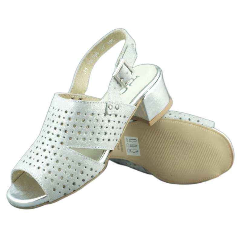 Dolce Pietro Sandalias mujer tacón 2084 plata 2