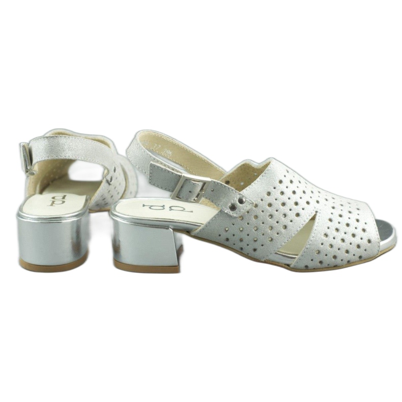 Dolce Pietro Sandalias mujer tacón 2084 plata 3