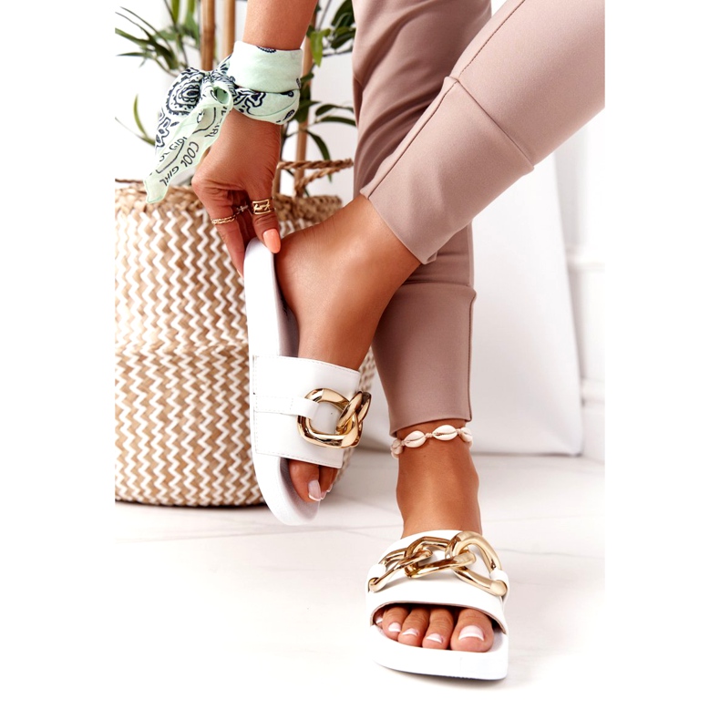 PS1 Chanclas de goma One Moment con cadena blanco 4