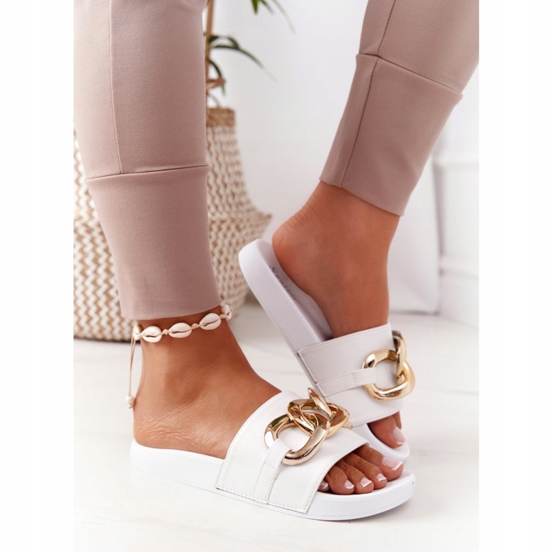 PS1 Chanclas de goma One Moment con cadena blanco 3 PS1 Chanclas de goma One Moment con cadena blanco 3