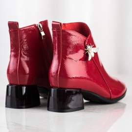 ARTIKER Botas de cuero elegantes con adorno. rojo 2
