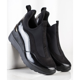 Evento Zapatillas de cuña sin cordones negro 1