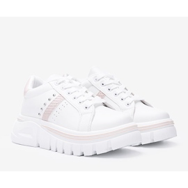 Deportivas blancas con detalles beis en suela alta Alasana beige blanco 1