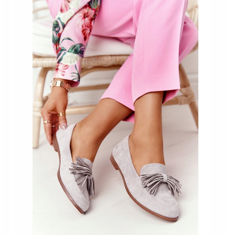 EVE Mocasines Gris Ante Con Flecos Alicante 21PB35-3530 1