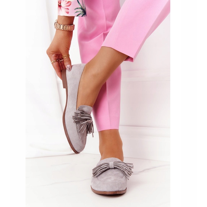 EVE Mocasines Gris Ante Con Flecos Alicante 21PB35-3530 4