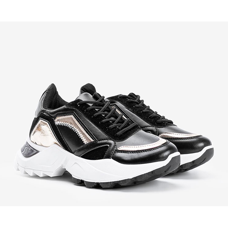 Zapatillas negras con inserciones metálicas de Gordani negro 1