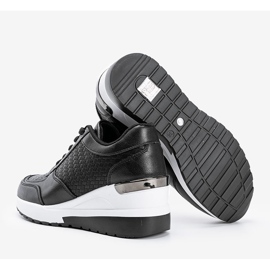 Deportivas negras de cuña con estampado Dianne trenzado negro 1 Deportivas negras de cuña con estampado Dianne trenzado negro 1