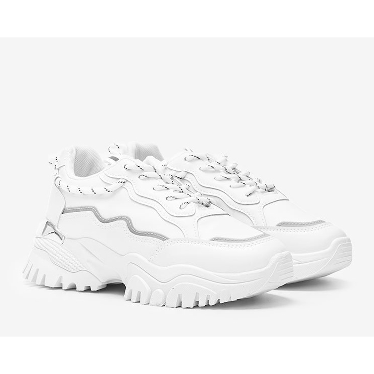 Zapatillas blancas sobre suela gruesa Desiare blanco 1