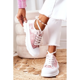 FJ1 Zapatillas rosas con efecto tie-dye Travel Time blanco 1