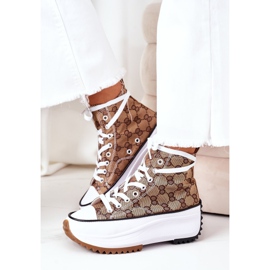 FJ1 Zapatillas registradas en la plataforma Electric Love Brown blanco marrón 5