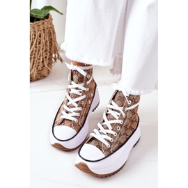 FJ1 Zapatillas registradas en la plataforma Electric Love Brown blanco marrón 1