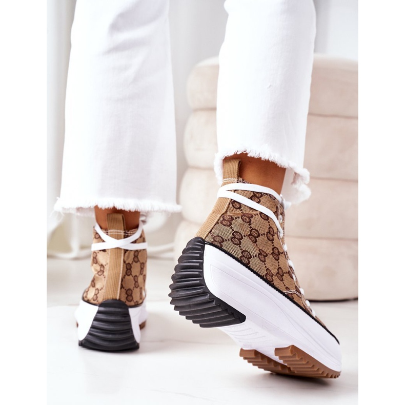 FJ1 Zapatillas registradas en la plataforma Electric Love Brown blanco marrón 2