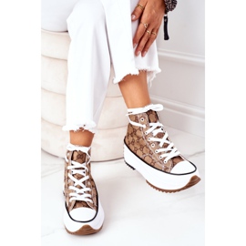 FJ1 Zapatillas registradas en la plataforma Electric Love Brown blanco marrón 4