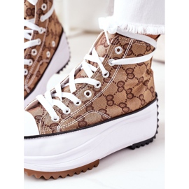 FJ1 Zapatillas registradas en la plataforma Electric Love Brown blanco marrón 6