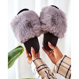FJ1 Pantuflas De Goma Con Piel Gris Suave 5