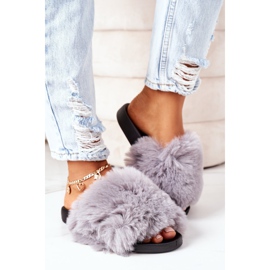 FJ1 Pantuflas De Goma Con Piel Gris Suave 3