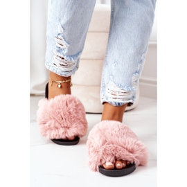FJ1 Pantuflas De Goma Con Piel Suave Rosa 2