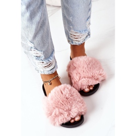 FJ1 Pantuflas De Goma Con Piel Suave Rosa rosado 5