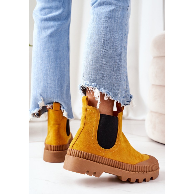 Mulanka Trabajadores de gamuza en la plataforma amarilla vienen conmigo amarillo 2