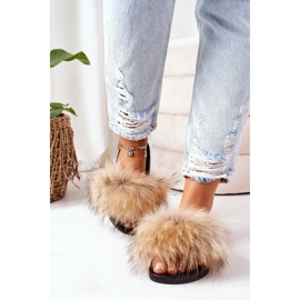 BM Pantuflas con Piel Natural Camel Elsa marrón 1