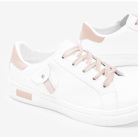Zapatillas blancas y beige con bolsillo decorativo de Nandina blanco 2