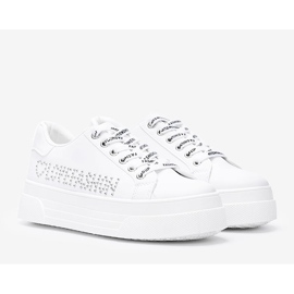 Zapatillas blancas sobre suela gruesa Lovefashion blanco 2