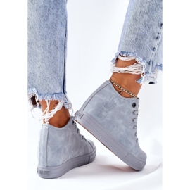 Zapatillas de cuero con cuña Big Star II274094 Azul 4