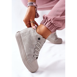 Zapatillas De Piel Con Cuña Big Star II274093 Gris 5