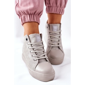 Zapatillas De Piel Con Cuña Big Star II274093 Gris 7