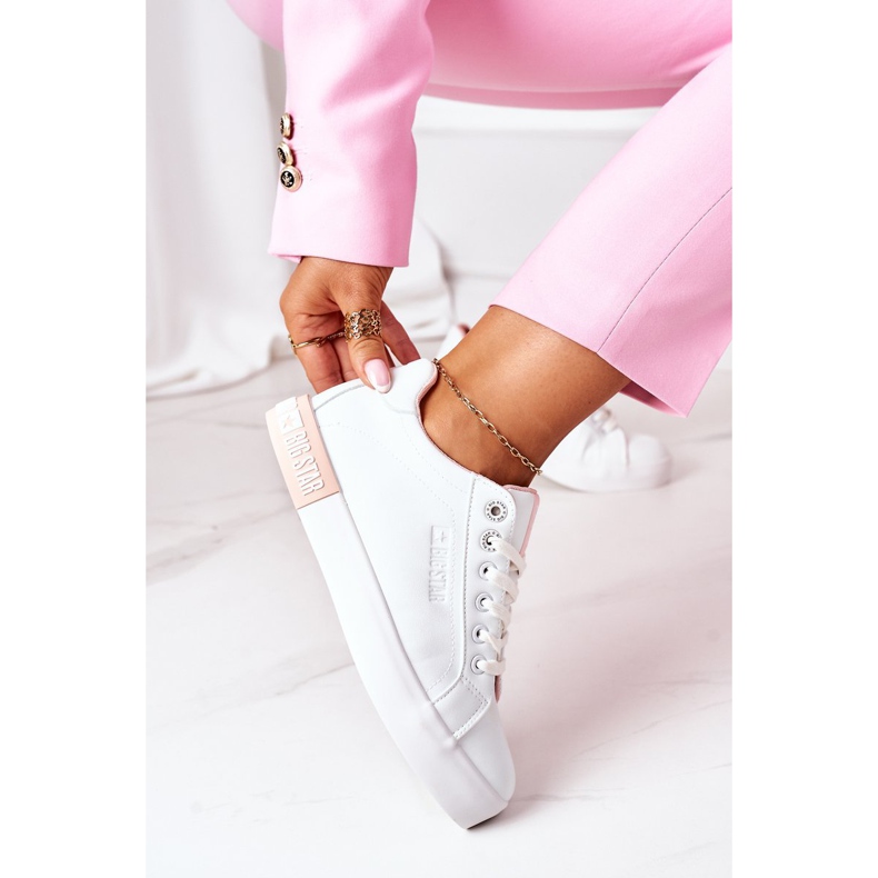 Sneakers Mujer Piel Big Star II274033 Blanco-Rosa rosado 2