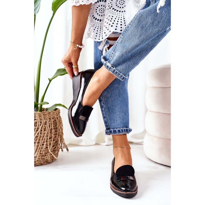 Zapatos Cuña Lacados POTOCKI 12032 Negro 1