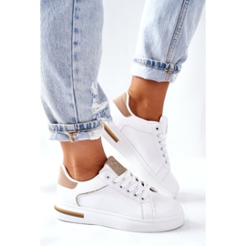 Calzado deportivo Zapatillas en la plataforma blanco y beige Lola 3