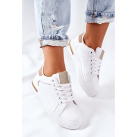 Calzado deportivo Zapatillas en la plataforma blanco y beige Lola 1