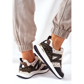 Zapatillas Logowane Sport Zapatillas Beige y Negro Siempre 6