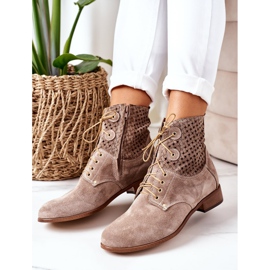 Alberto Violli Botines de ante con patrón Josie capuchino calado marrón 5