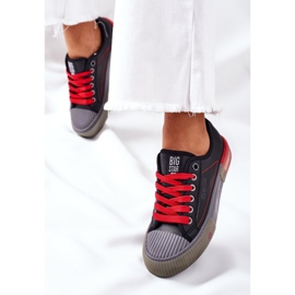 Zapatillas Mujer Piel Big Star II274134 Negro rojo 2