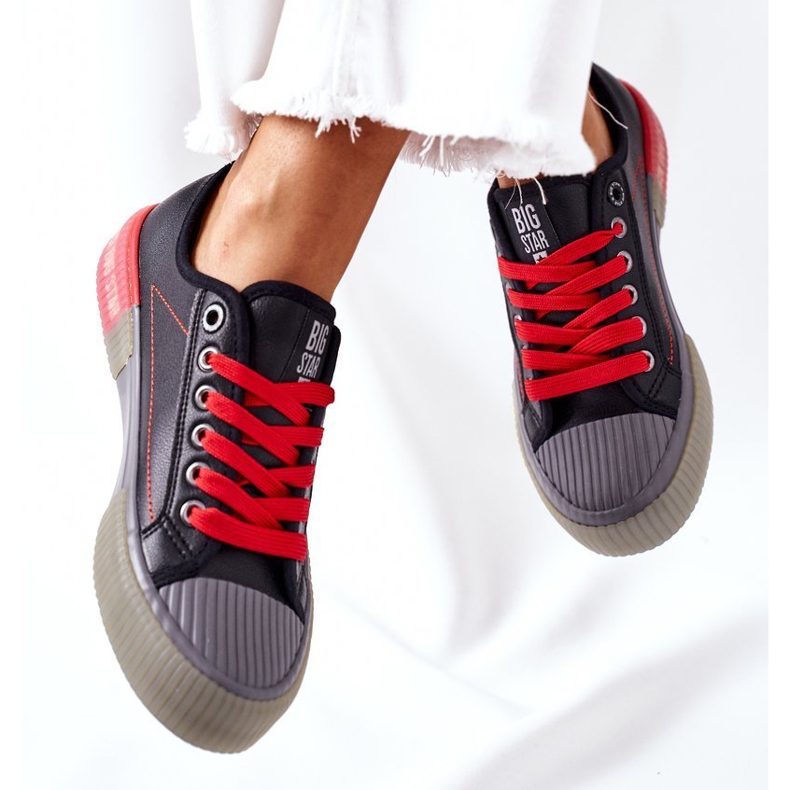 Zapatillas Mujer Piel Big Star II274134 Negro rojo 1