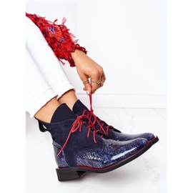Alberto Violli Botines Piel Con Estampado Cocodrilo Cheyenne Azul Marino rojo 1 Alberto Violli Botines Piel Con Estampado Cocodrilo Cheyenne Azul Marino rojo 1