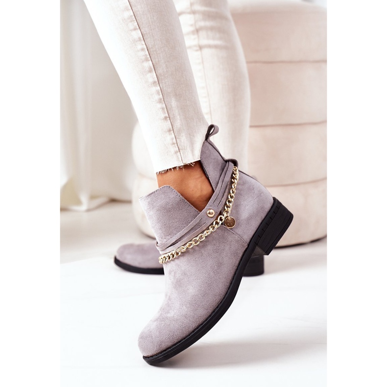 PS1 Botas de ante con cadena Grey Elvira gris 2 PS1 Botas de ante con cadena Grey Elvira gris 2