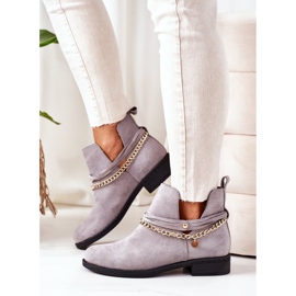 PS1 Botas de ante con cadena Grey Elvira gris 3