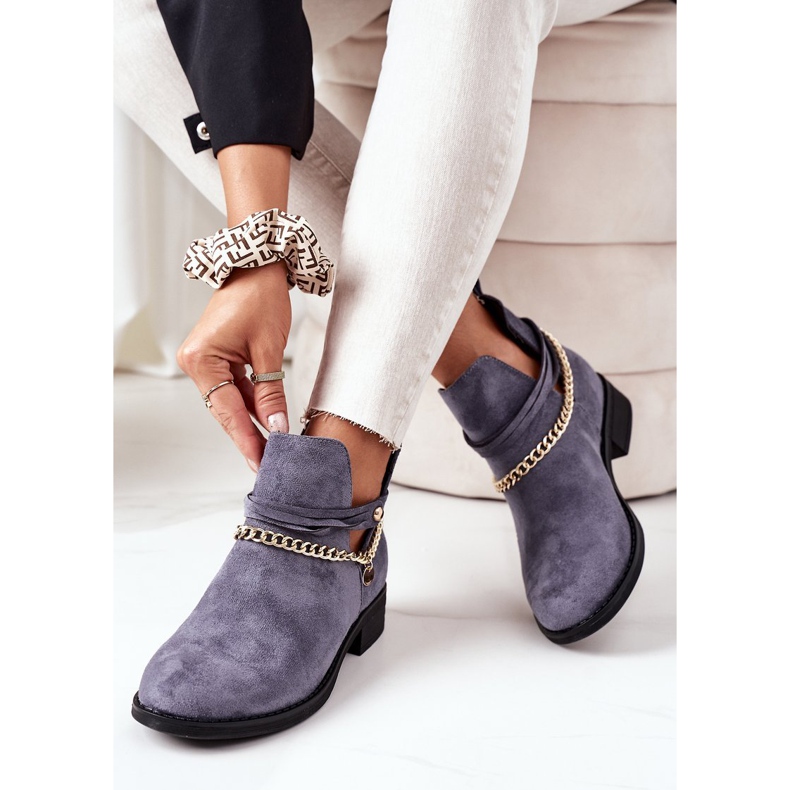 PS1 Botas de ante con cadena Azul Elvira 2 PS1 Botas de ante con cadena Azul Elvira 2