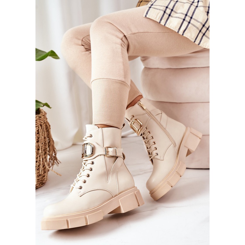 PS1 Trabajadores cálidos con una hebilla dorada Maybelle beige 2