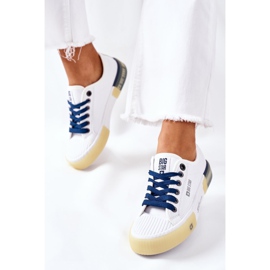 Zapatillas Mujer Piel Big Star II274132 Blanco azul marino 2