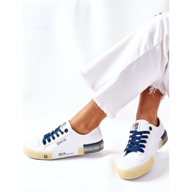 Zapatillas Mujer Piel Big Star II274132 Blanco azul marino 1